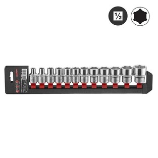 Σετ 12 Καρυδάκια Πολύγωνα σε Ίντσες 1/2" (5/16-1") FORCE 4127-9